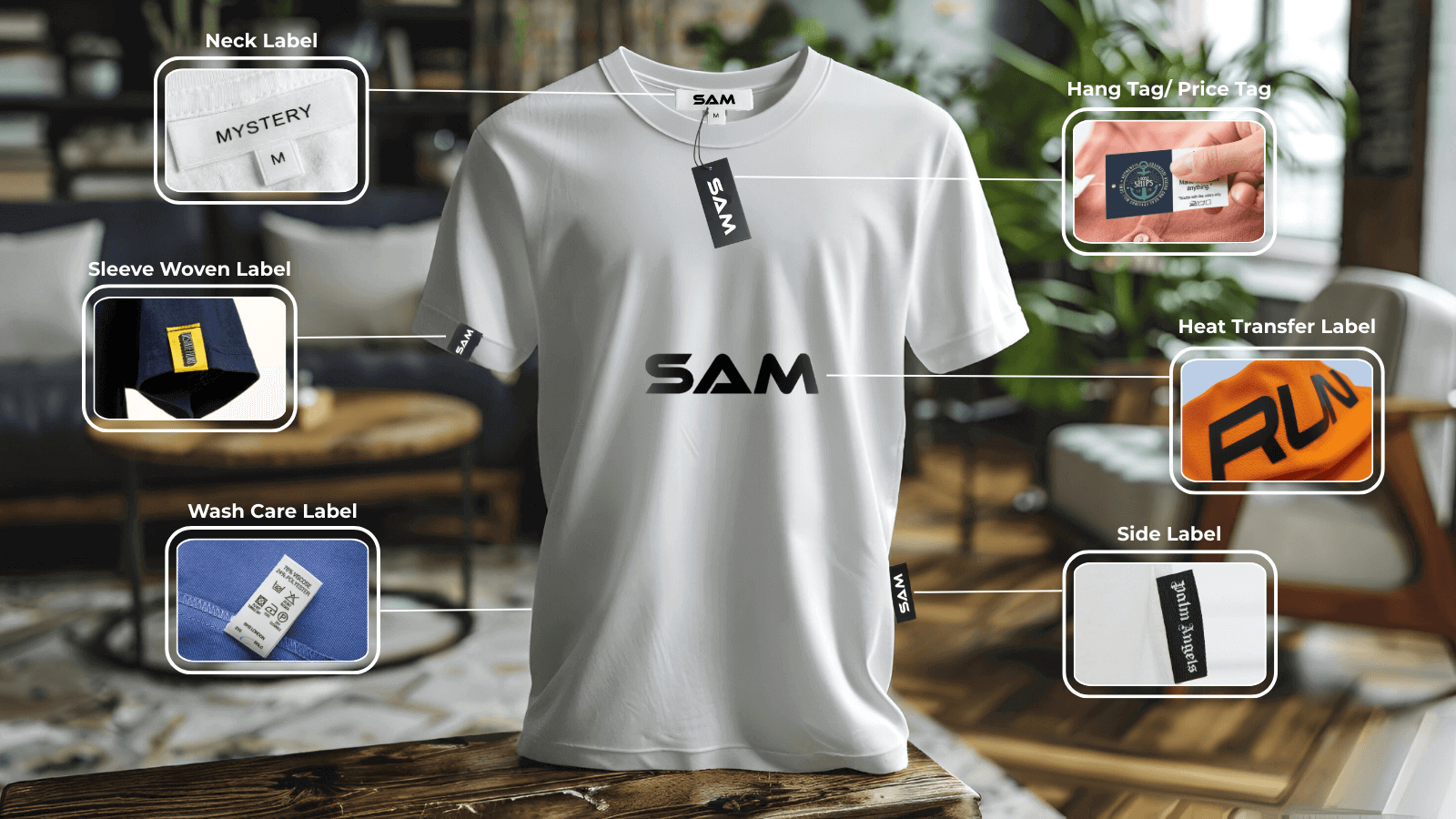 T shirt mockup with label T shirt mockup with label